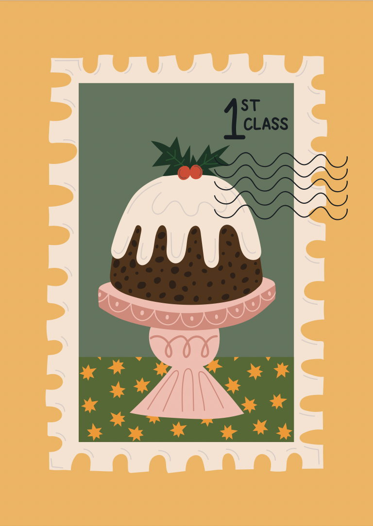 Christmas Pudding Stamp Card