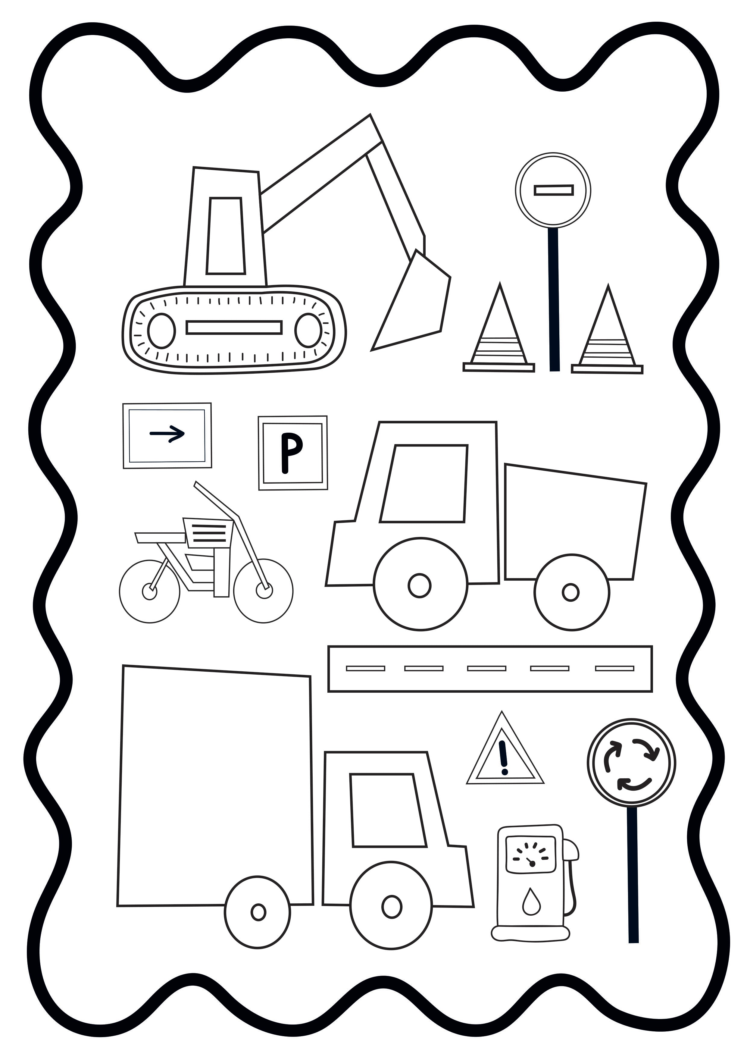 Vehicles Colouring In Sheets – inthiscolour