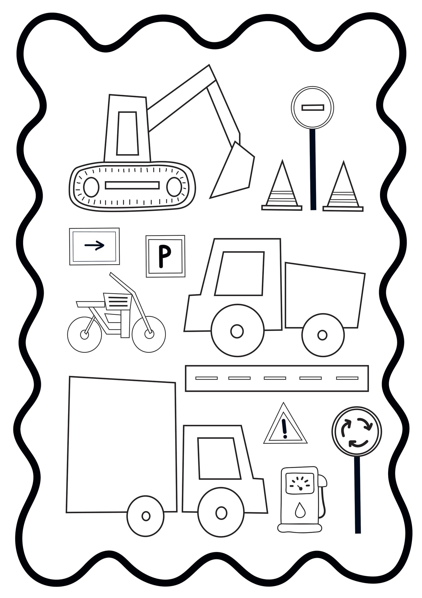 Vehicles Colouring In Sheets