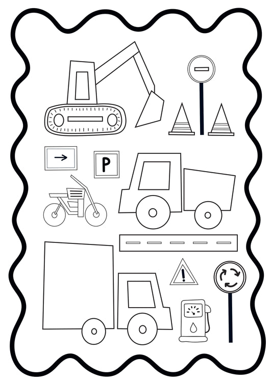 Vehicles Colouring In Sheets