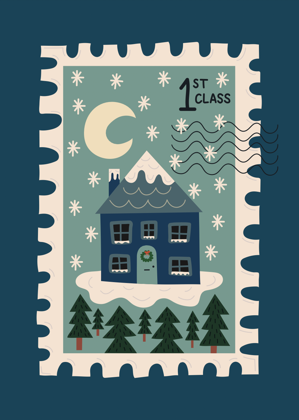 Home for Christmas Stamp Card