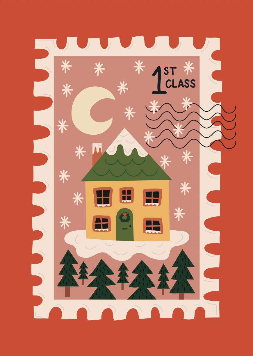 Home for Christmas Stamp Card