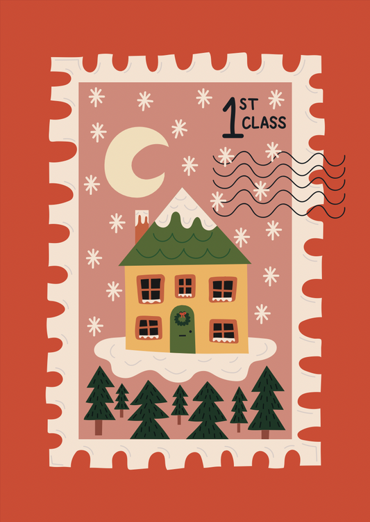 Home for Christmas Stamp Card