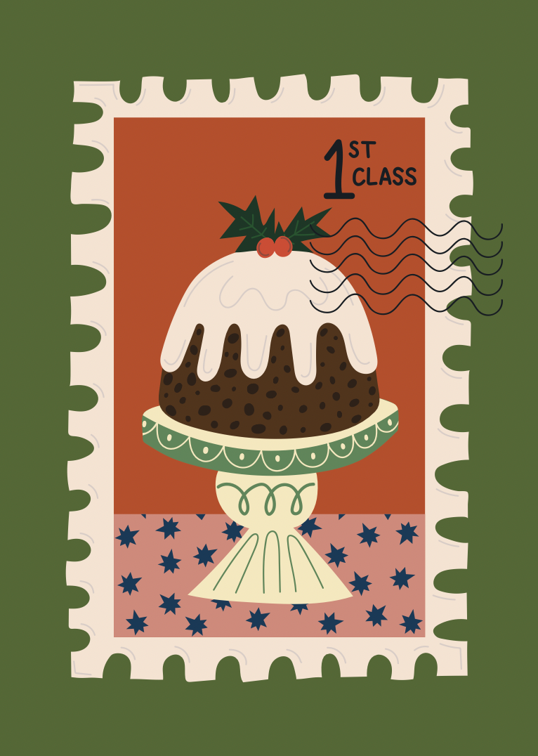 Christmas Pudding Stamp Card