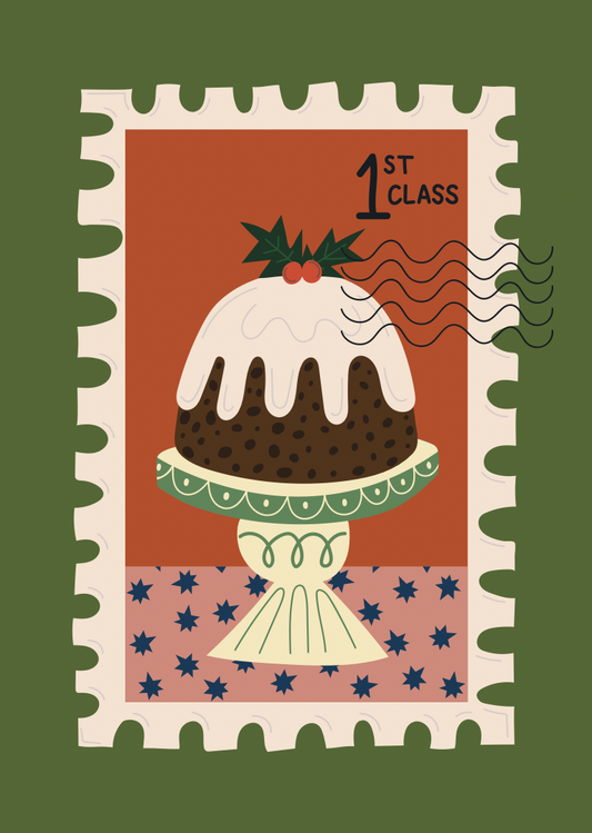 Christmas Pudding Stamp Card